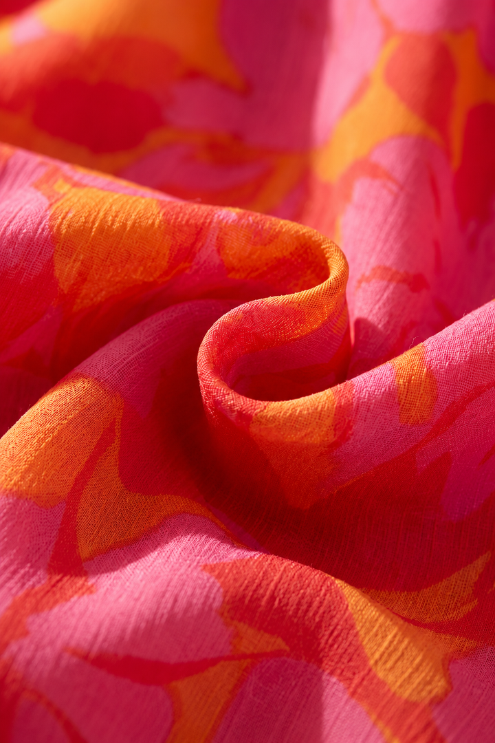 Olympe - Vestido fluido en tonos rosa y naranja