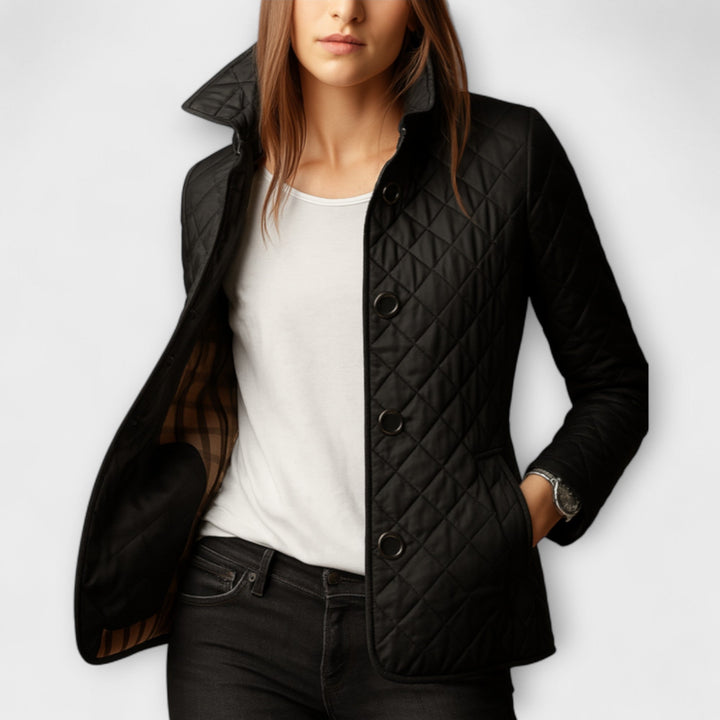 Suzu - Chaqueta de abrigo negra para mujer