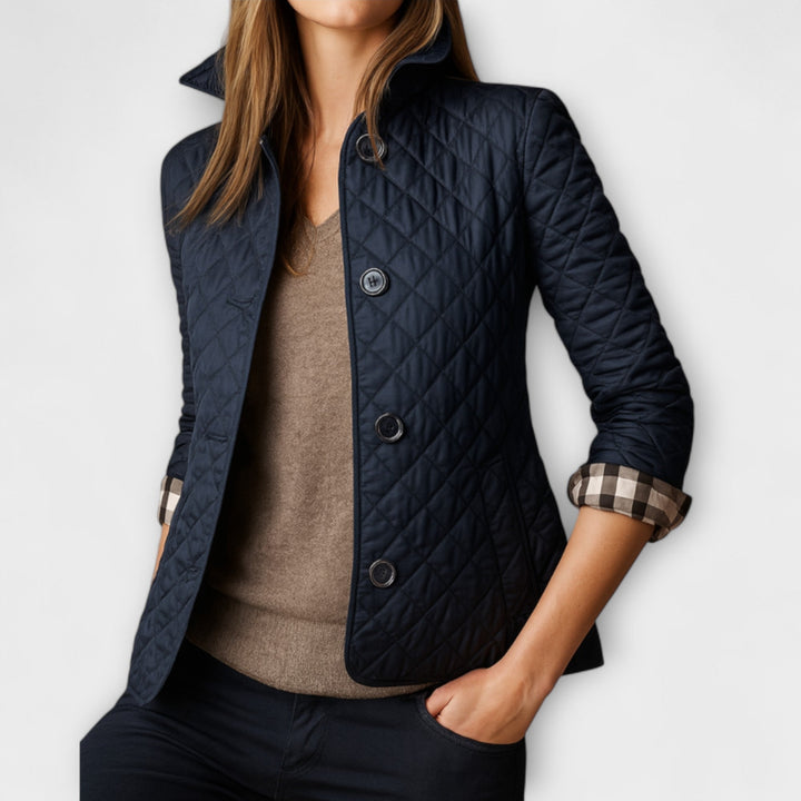 Suzu - Chaqueta de abrigo negra para mujer
