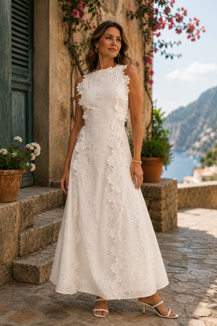Della - Elegante vestido maxi bordado
