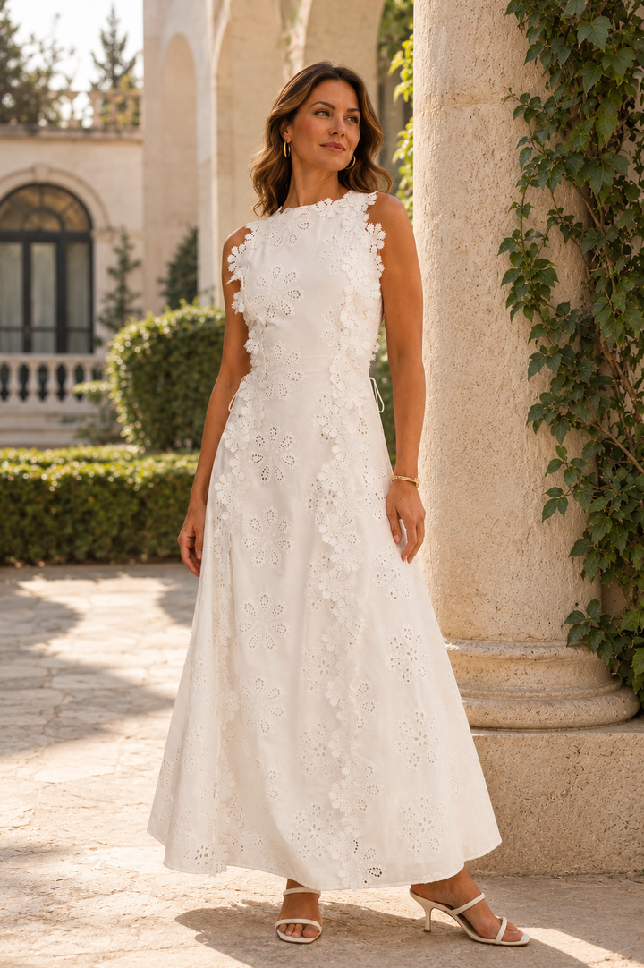 Della - Elegante vestido maxi bordado