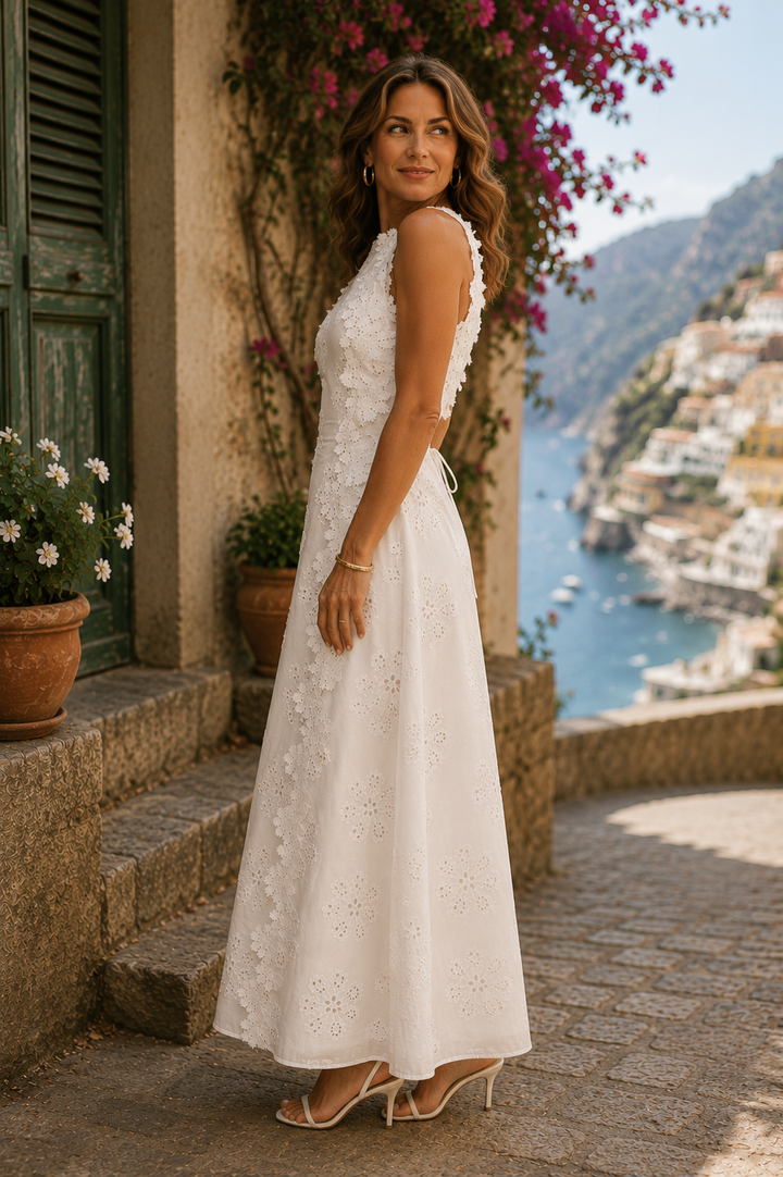 Della - Elegante vestido maxi bordado
