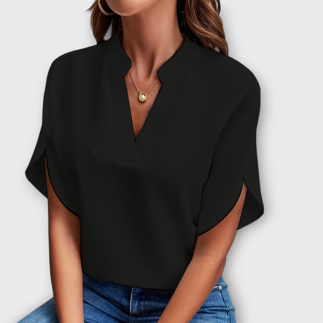 Vivi - Blusa ligera blanca con escote en V