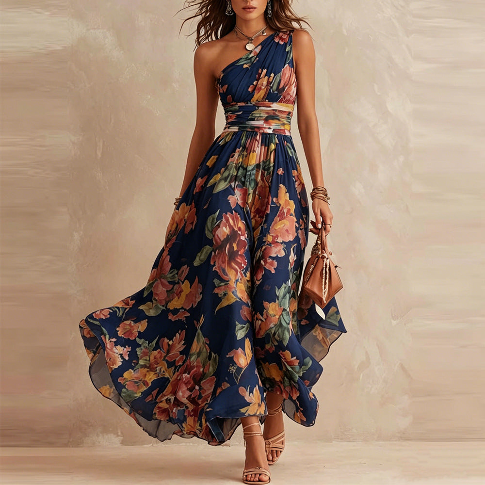 Aurora - Vestido floral asimétrico elegante