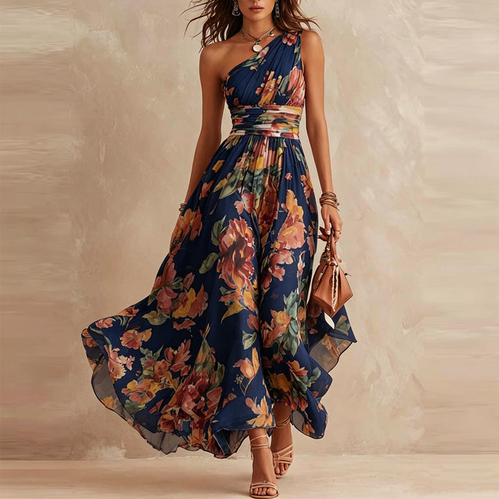 Aurora - Vestido floral asimétrico elegante