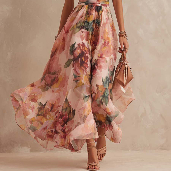 Aurora - Vestido floral asimétrico elegante