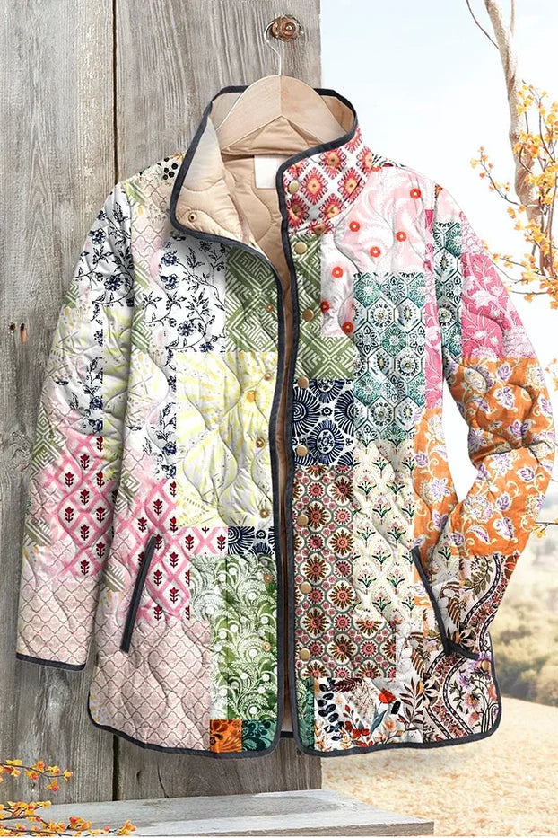 Dita - Chaqueta acolchada con diseño de parches