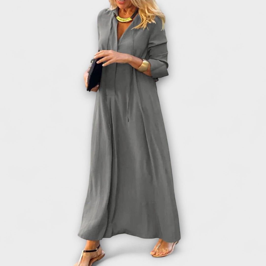 Hannalore - Vestido maxi negro cómodo y elegante