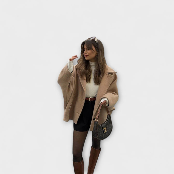 Lovie - Abrigo oversized beige con estilo urbano