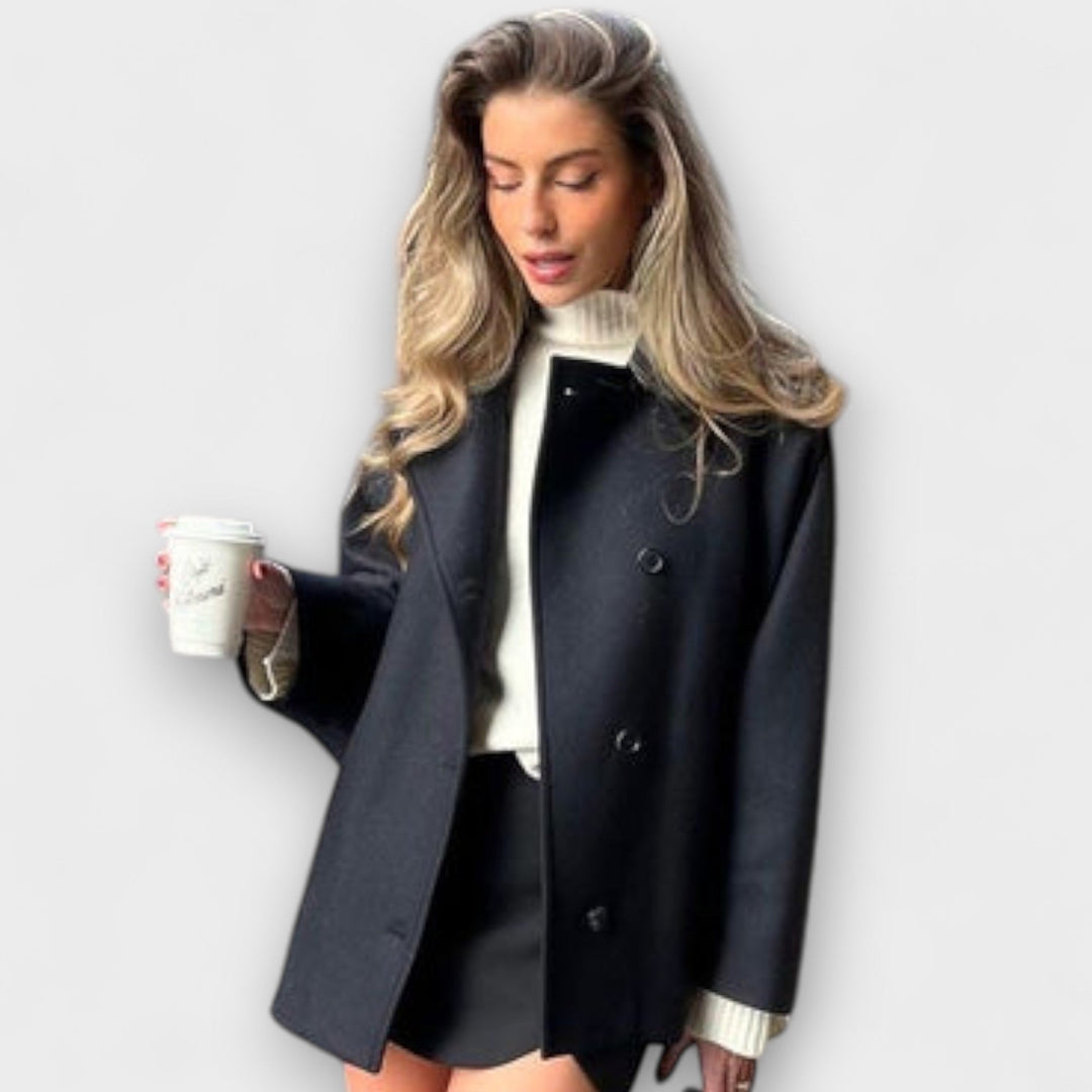 Lovie - Abrigo oversized beige con estilo urbano