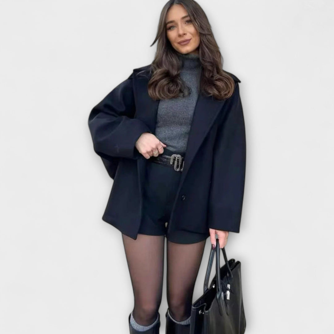 Lovie - Abrigo oversized beige con estilo urbano