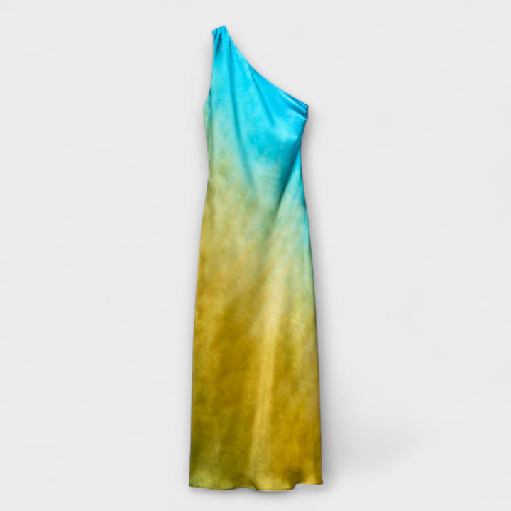 Arabella - Vestido midi asimétrico con estampado de batik