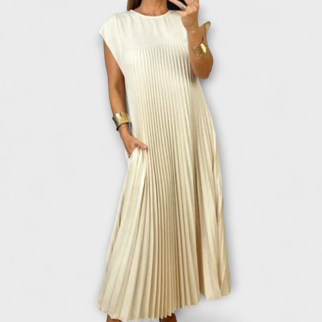 Zairelle - Elegante vestido negro plisado