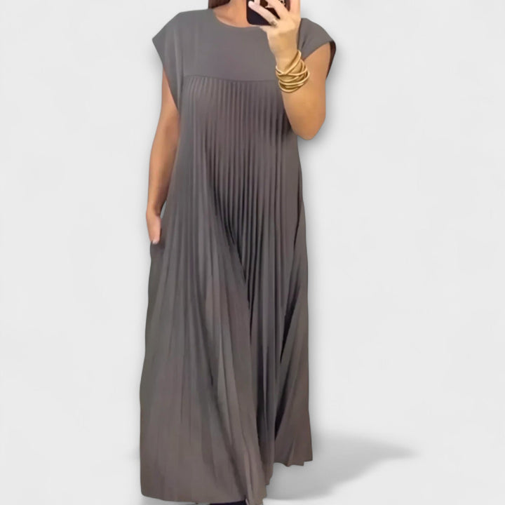Zairelle - Elegante vestido negro plisado