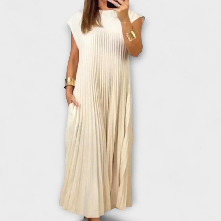 Zairelle - Elegante vestido negro plisado
