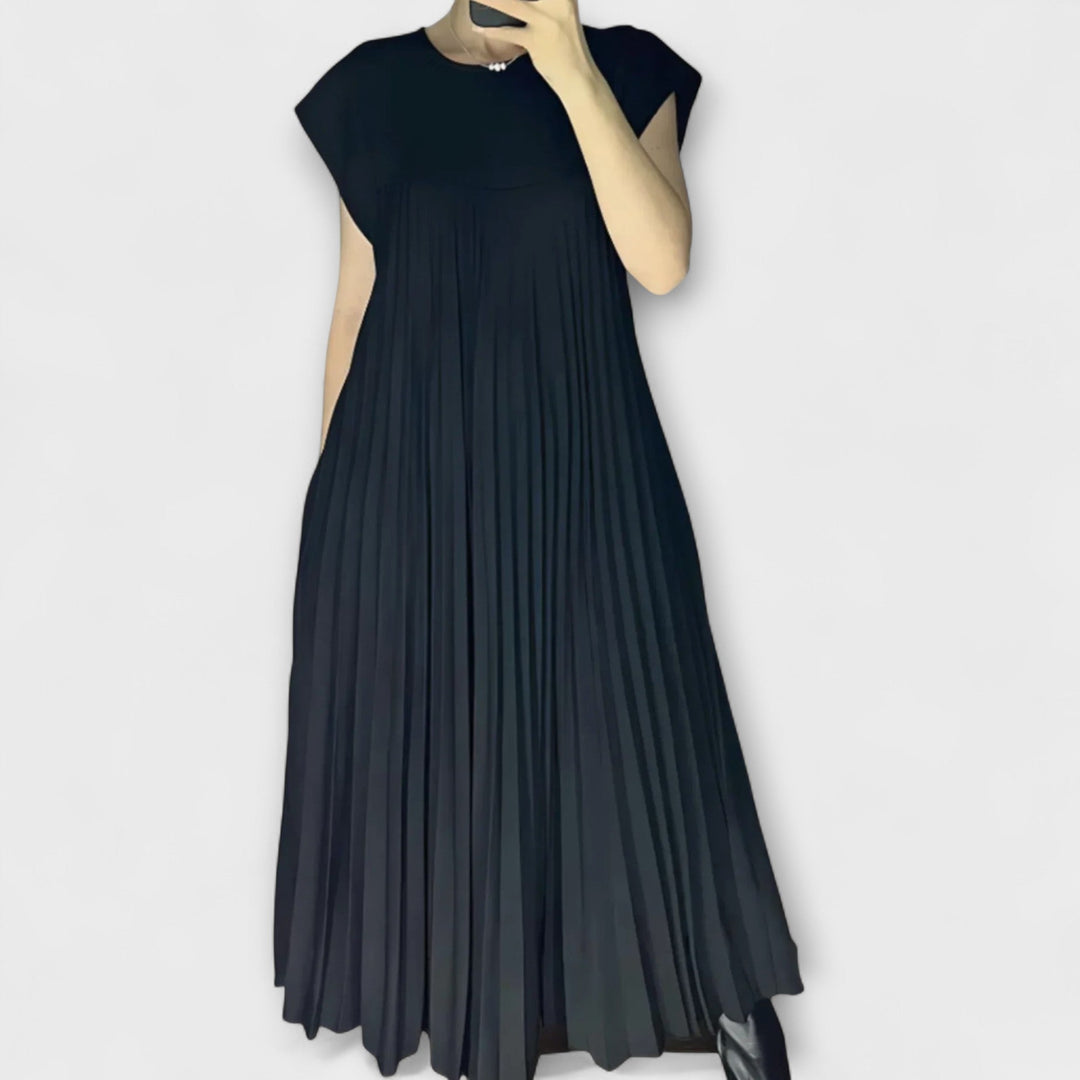 Zairelle - Elegante vestido negro plisado
