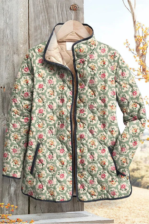 Maja - Chaqueta acolchada con estampado de flores pequeño