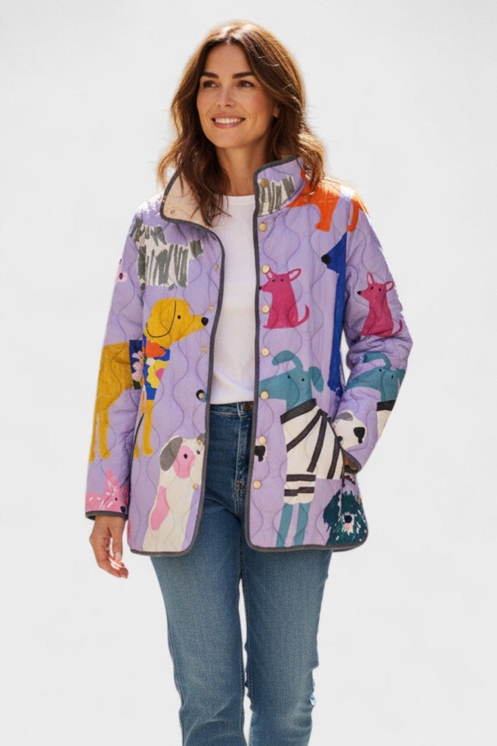 Mila - Chaqueta acolchada con estampado de gatos