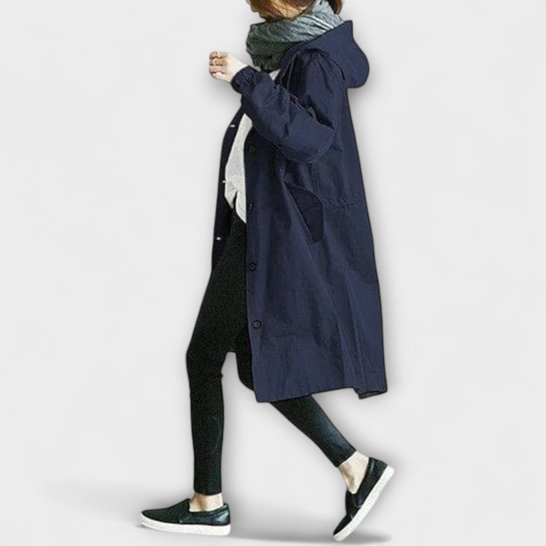 Andréa - Elegante abrigo trench gris