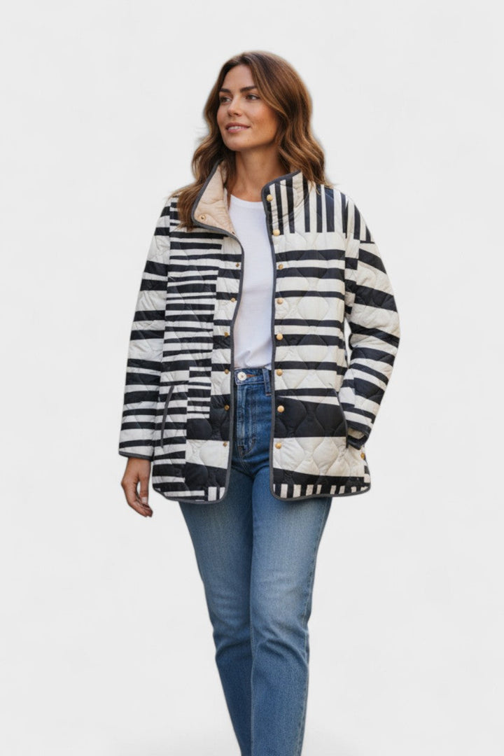Nora - Chaqueta acolchada con diseño de rayas