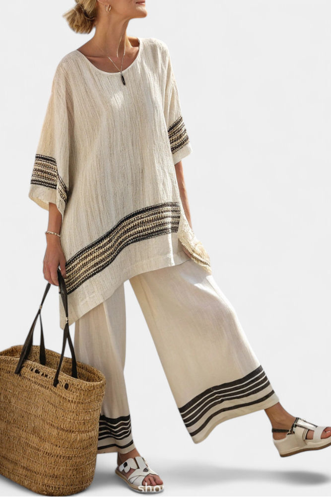 Noémia - Conjuntos elegantes de lino y bambú en tonos beige