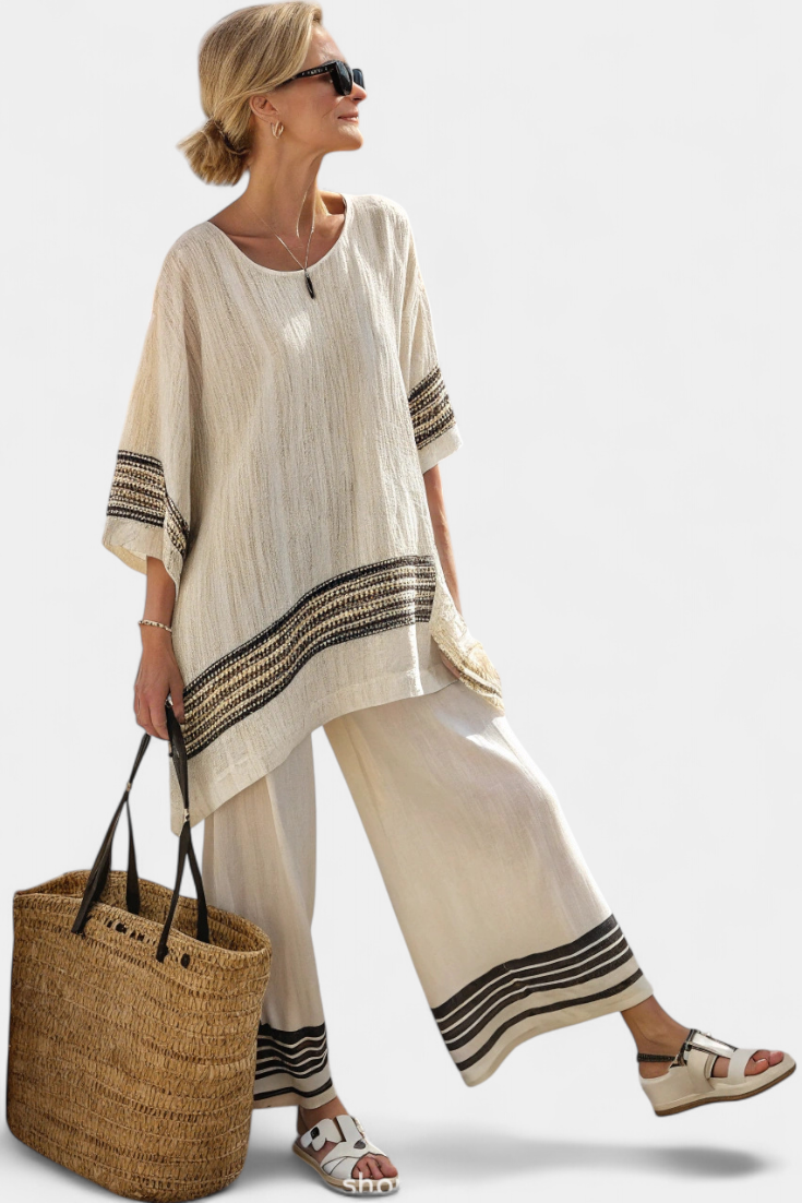 Noémia - Conjuntos elegantes de lino y bambú en tonos beige