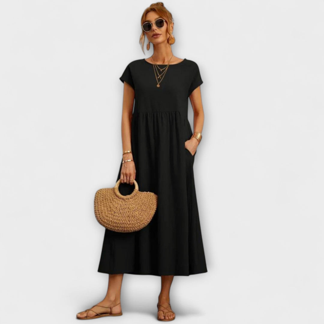Elena - Vestido ligero de verano en verde oliva