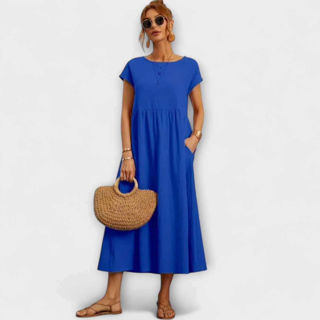 Elena - Vestido ligero de verano en verde oliva