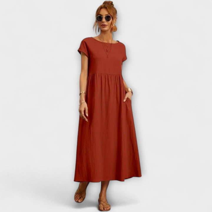 Elena - Vestido ligero de verano en verde oliva