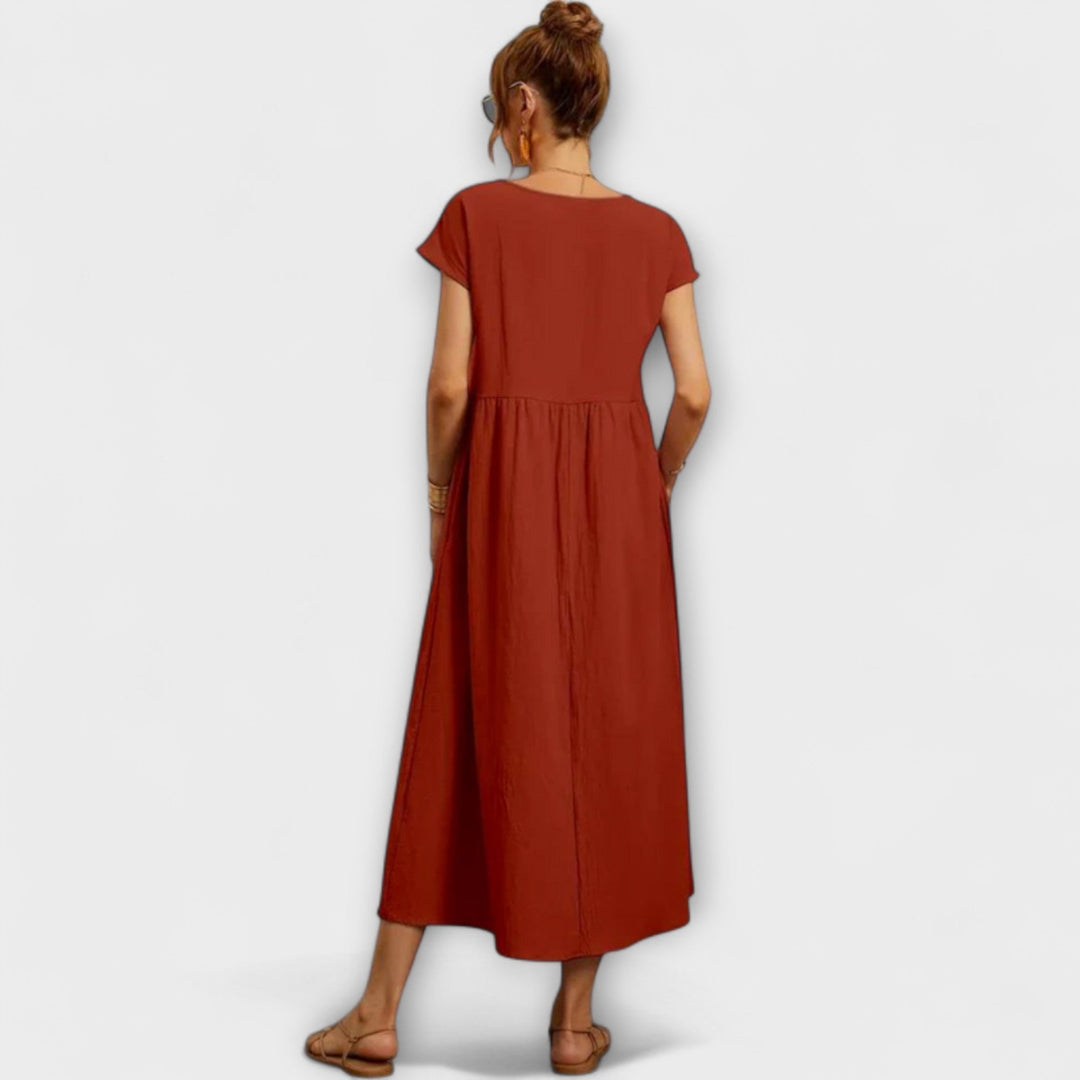 Elena - Vestido ligero de verano en verde oliva