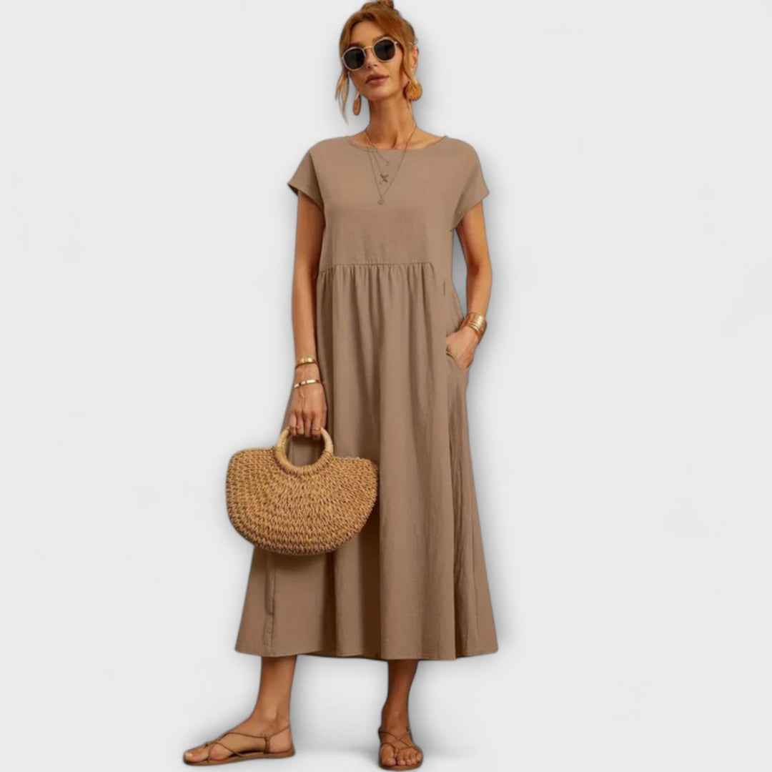 Elena - Vestido ligero de verano en verde oliva
