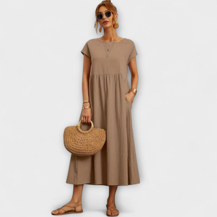 Elena - Vestido ligero de verano en verde oliva