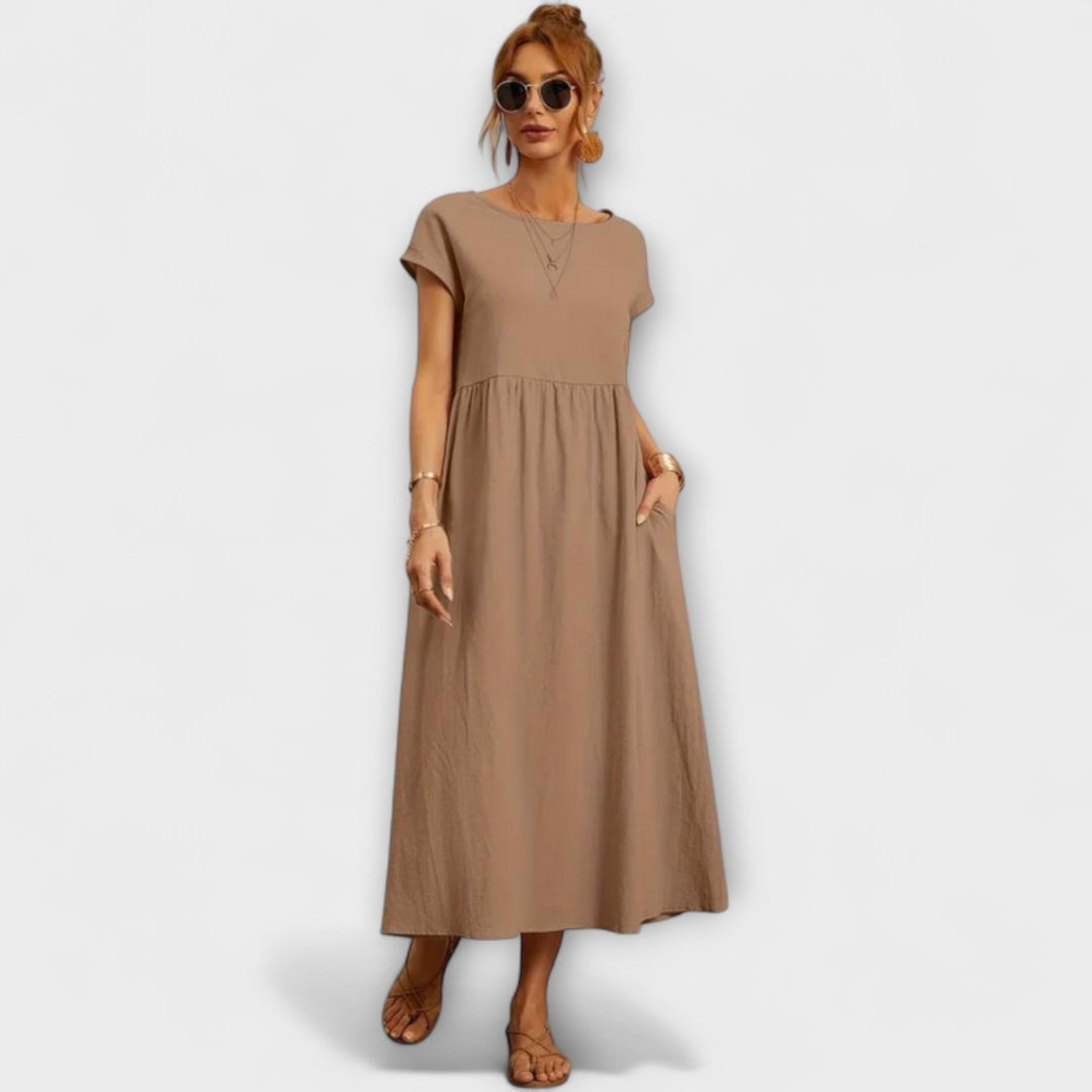 Elena - Vestido ligero de verano en verde oliva