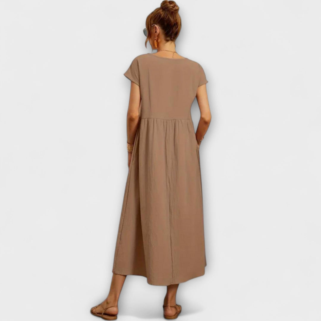 Elena - Vestido ligero de verano en verde oliva
