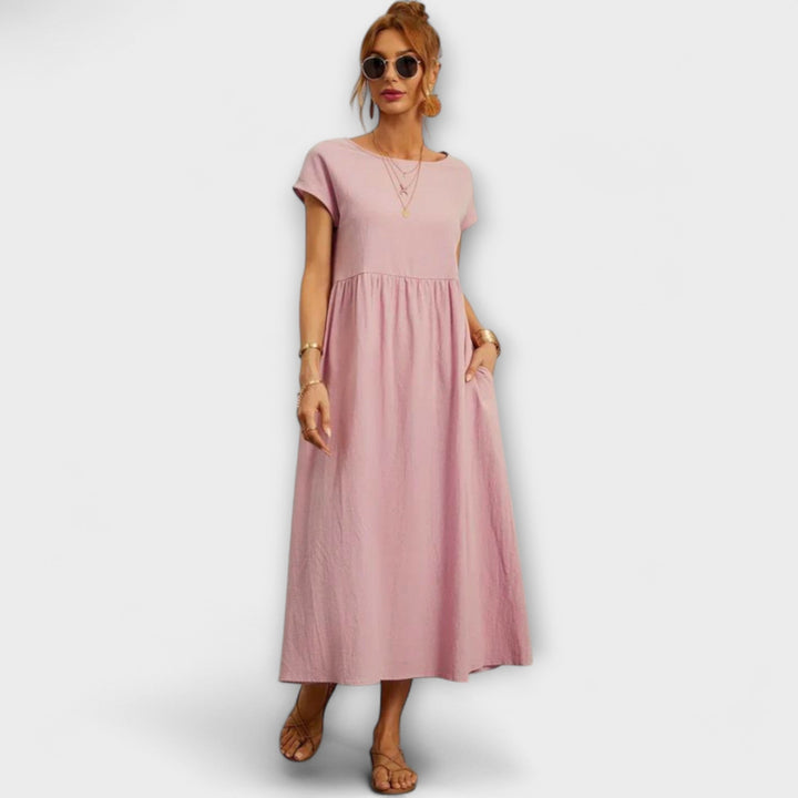 Elena - Vestido ligero de verano en verde oliva