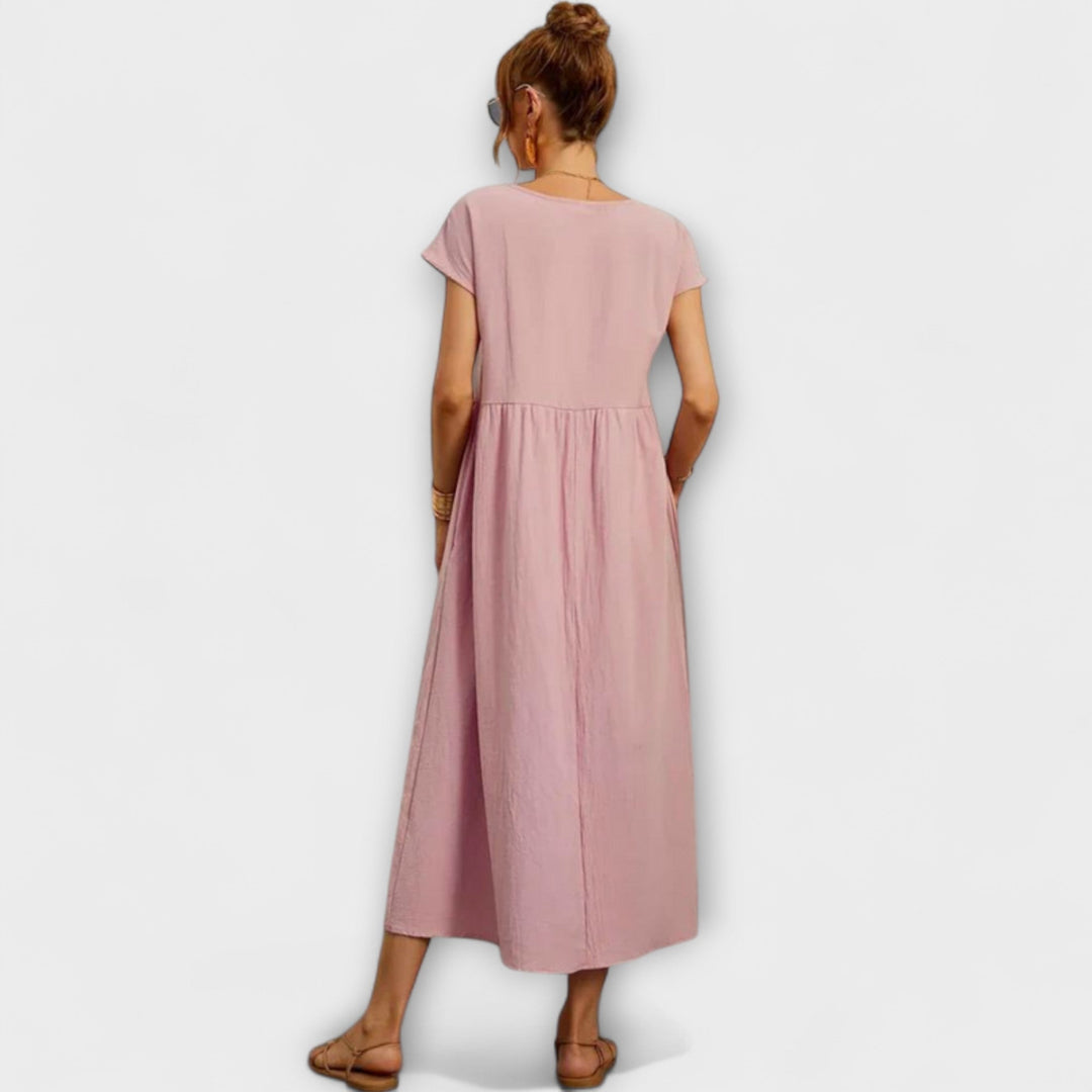 Elena - Vestido ligero de verano en verde oliva