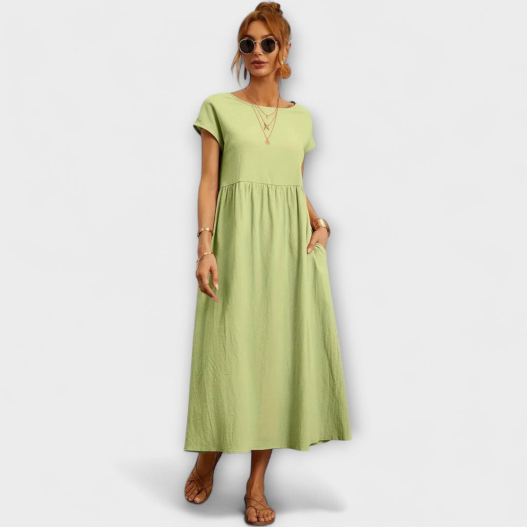Elena - Vestido ligero de verano en verde oliva