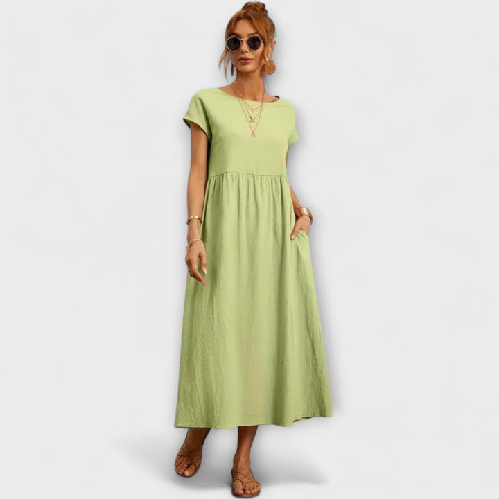Elena - Vestido ligero de verano en verde oliva