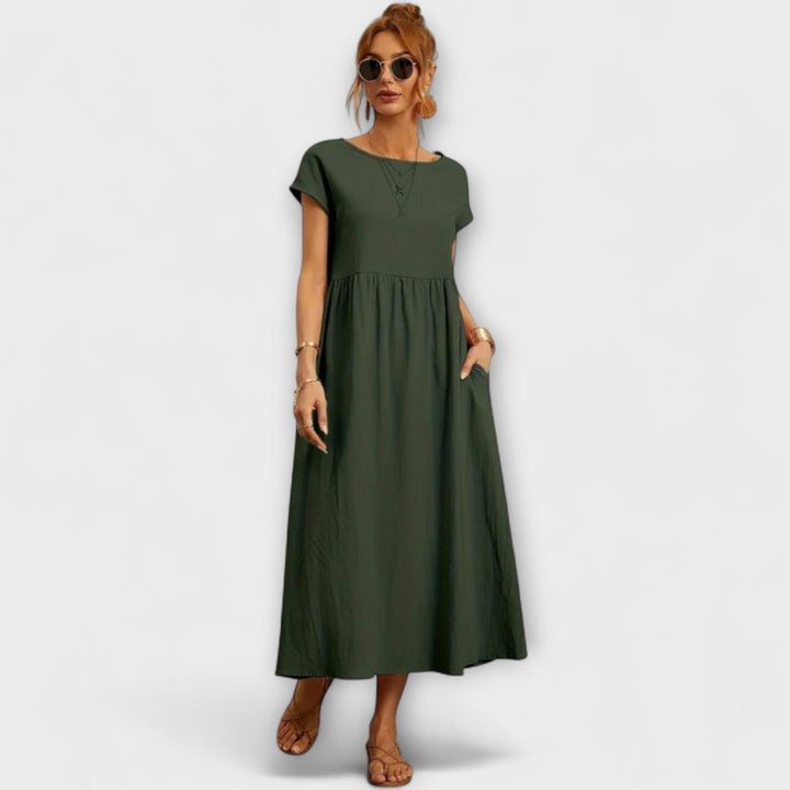 Elena - Vestido ligero de verano en verde oliva