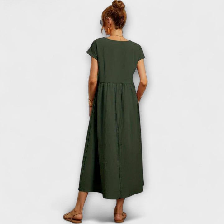 Elena - Vestido ligero de verano en verde oliva