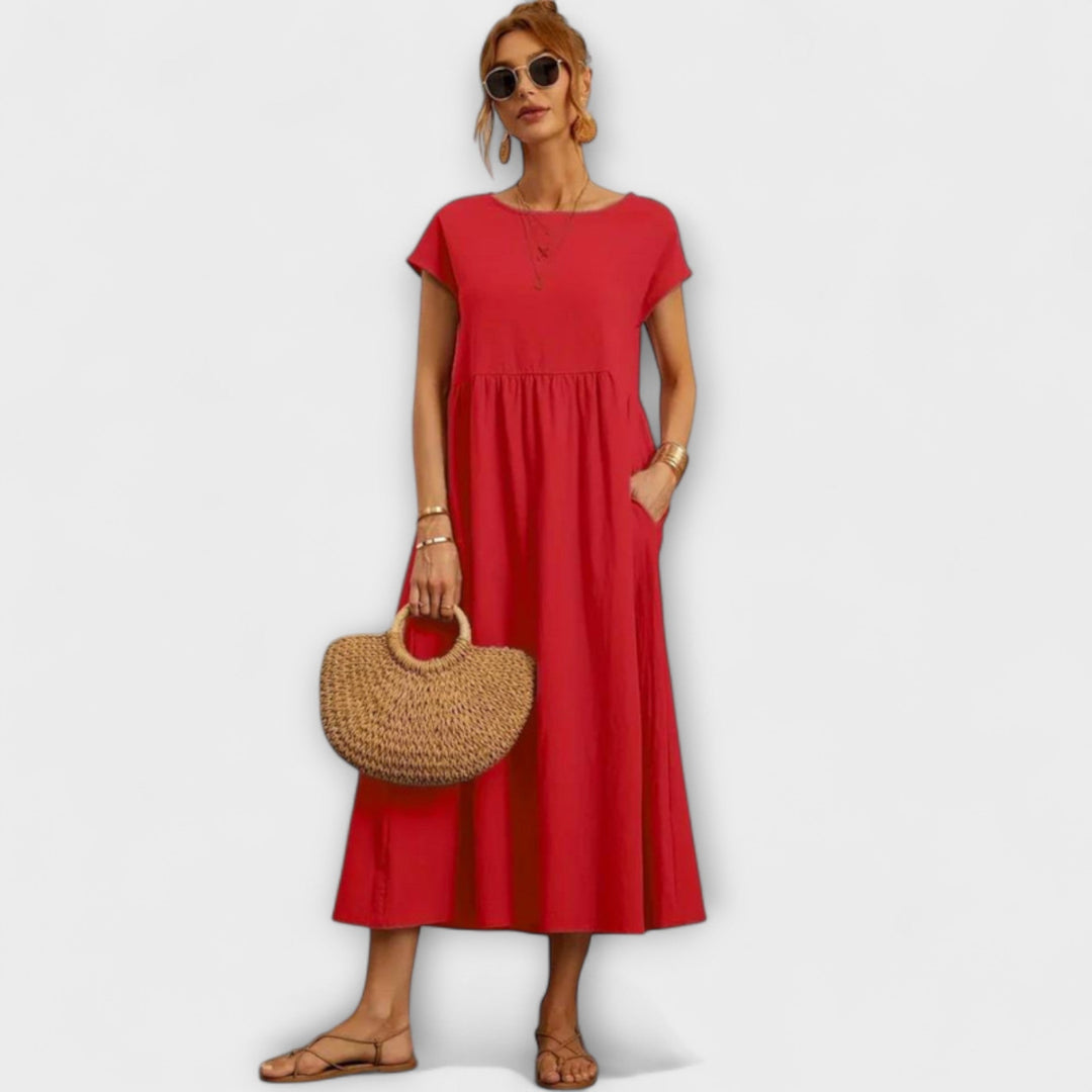 Elena - Vestido ligero de verano en verde oliva