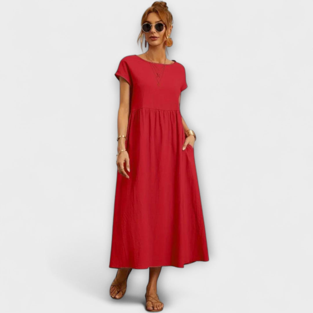 Elena - Vestido ligero de verano en verde oliva