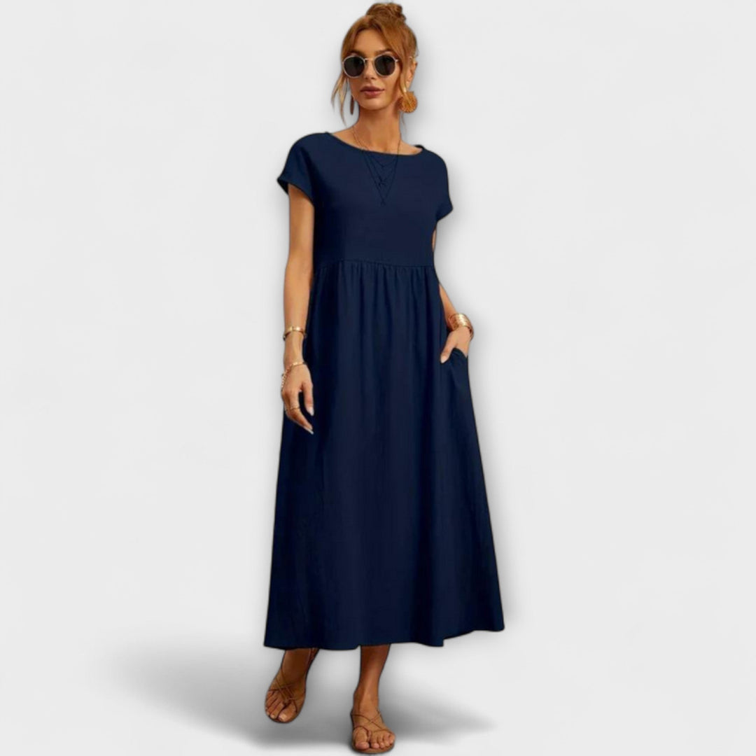 Elena - Vestido ligero de verano en verde oliva