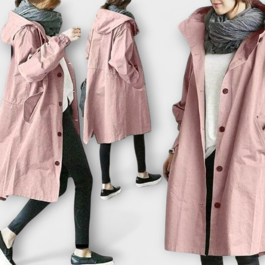 Andréa - Elegante abrigo trench gris