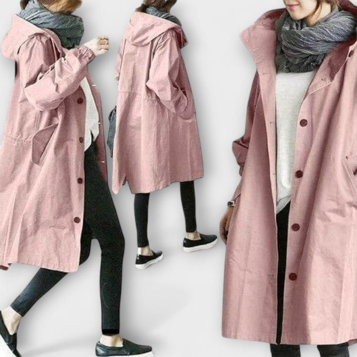 Andréa - Elegante abrigo trench gris