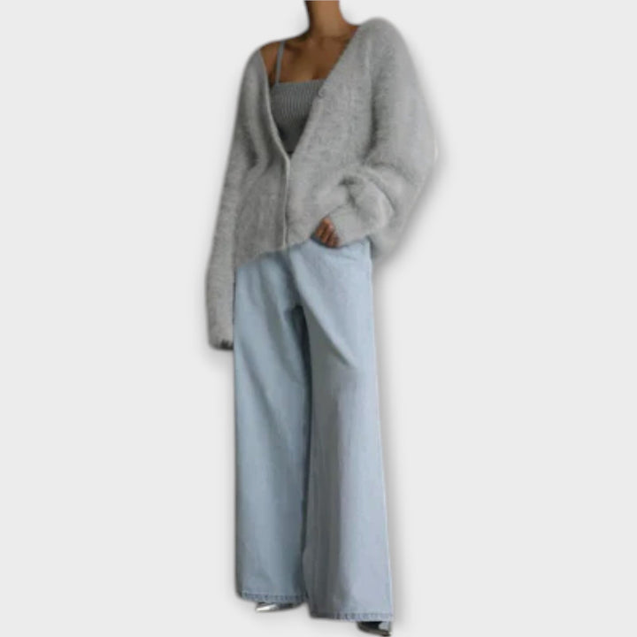 Dahlia - Cardigan de peluche elegante