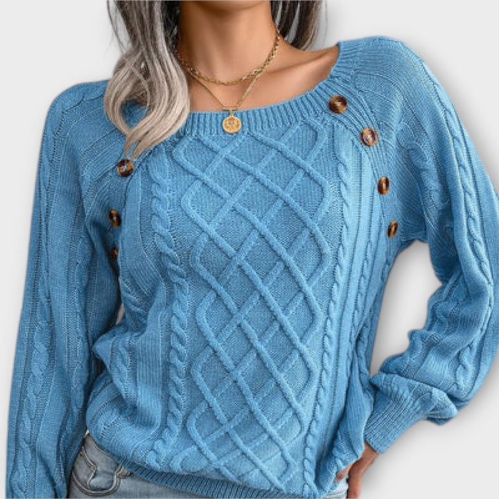 Malia - Jersey con botones y diseño de trenzas
