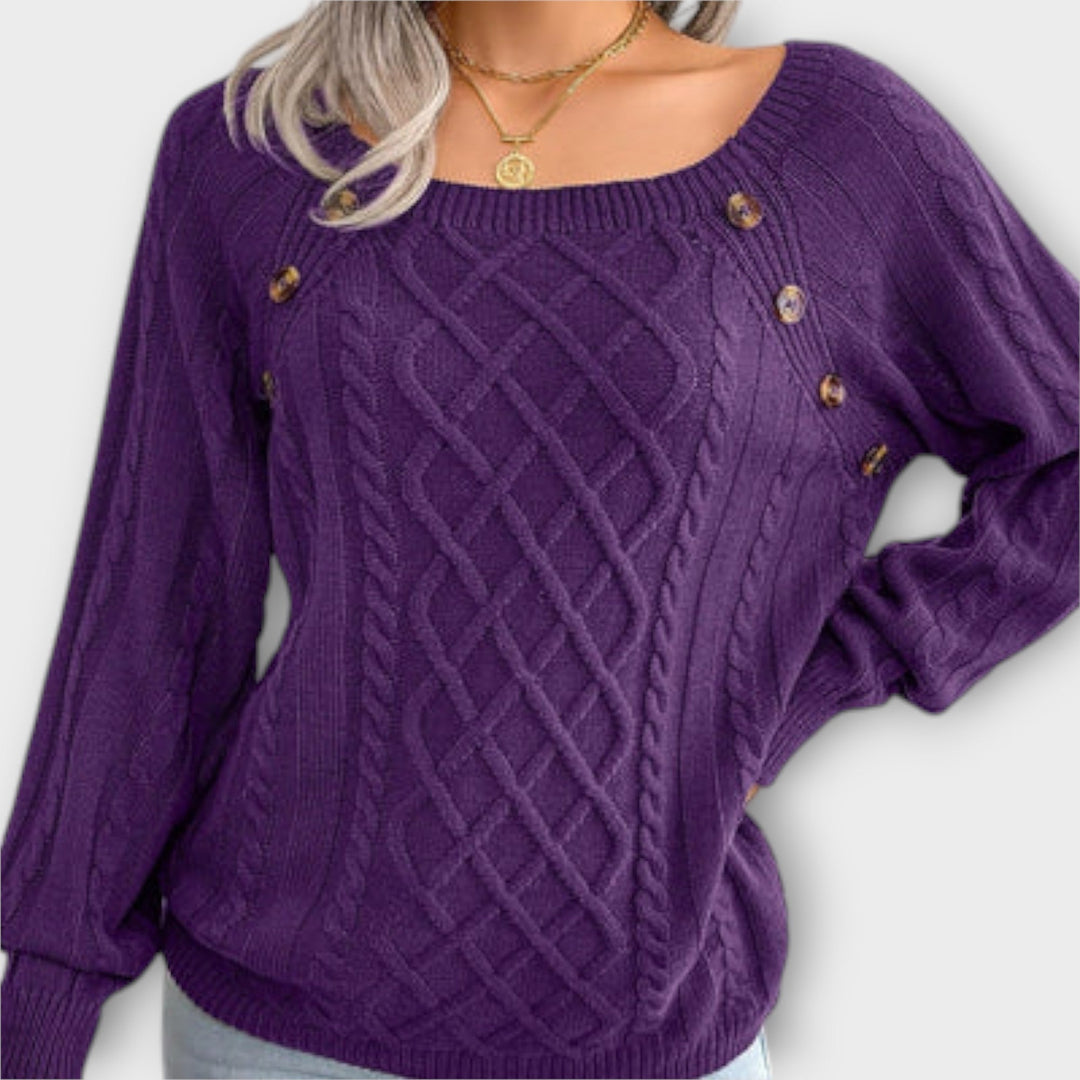 Malia - Jersey con botones y diseño de trenzas