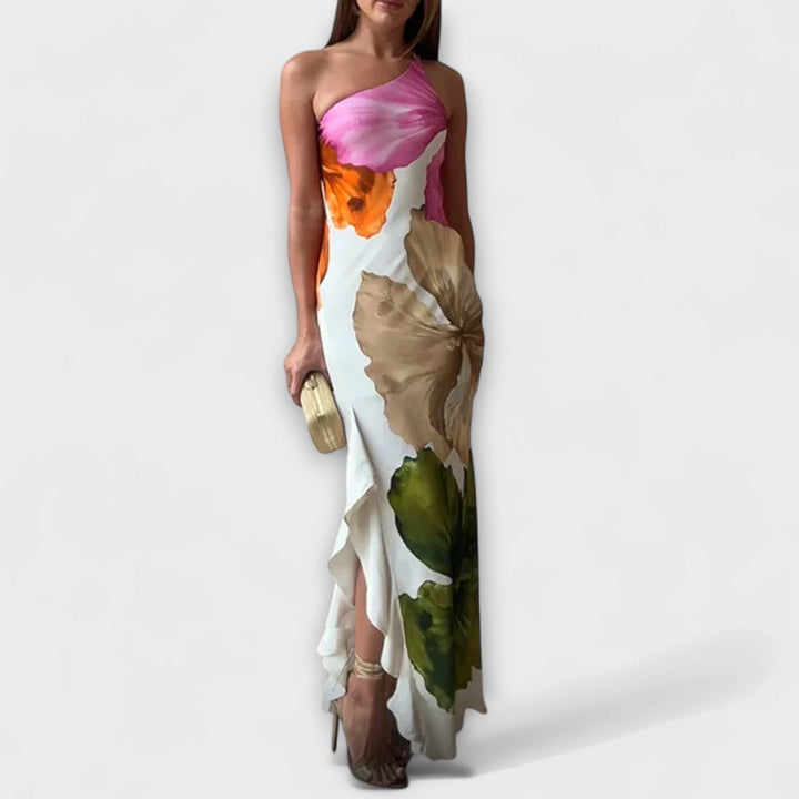 De Sapphire - Vestido maxilargo de patchwork colorido