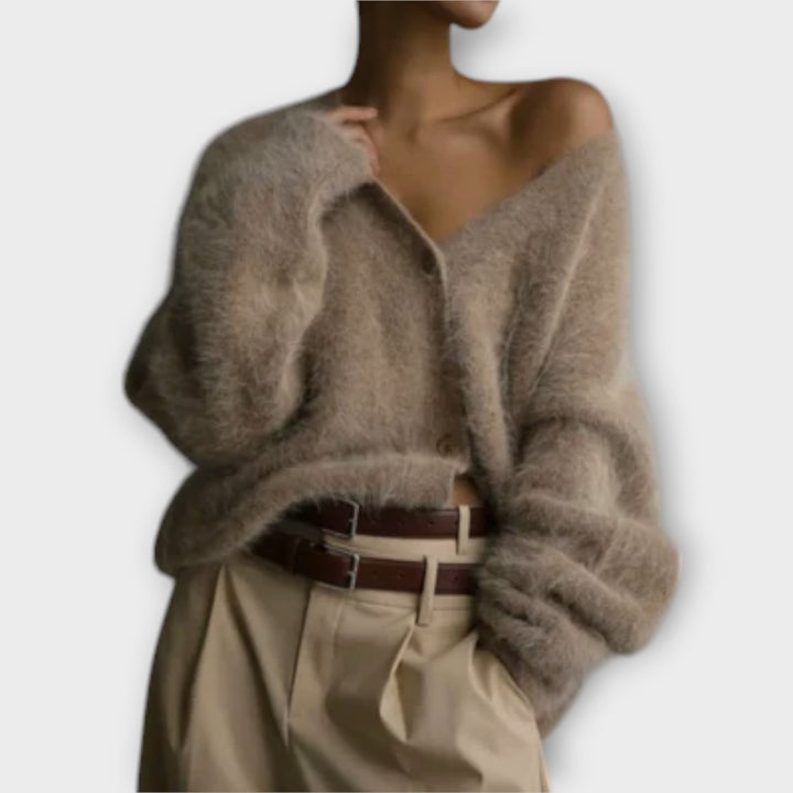 Dahlia - Cardigan de peluche elegante